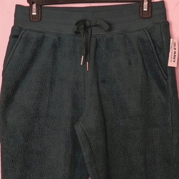 Old Navy Forest Green Mid Rise Sherpa Sweatpants with Pockets size XS - Picture 4 of 10